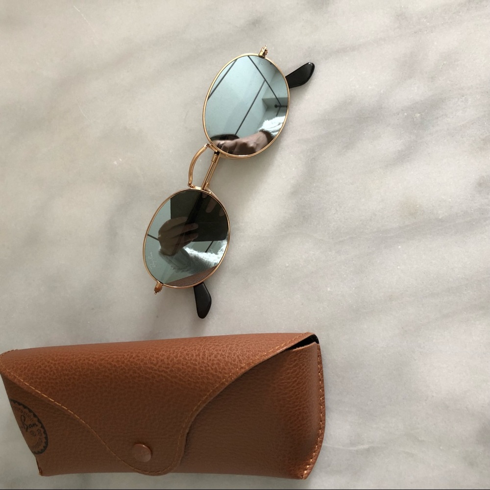 Round Mirrored Gold Frame Small Ray Bans